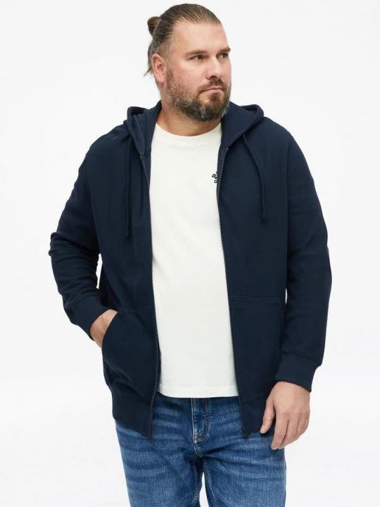 Obrázek produktu Strukturovaná propínací mikina s kapucí, ze 100% bavlny s.Oliver modrá