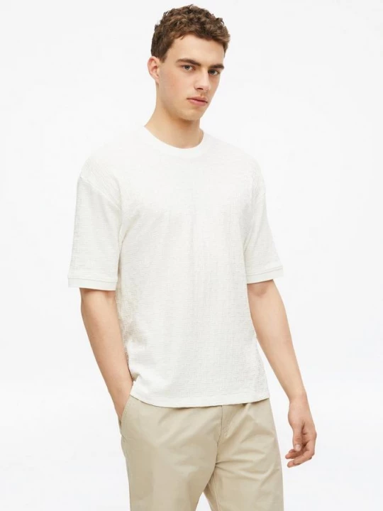 Obrázek produktu Strukturované žakárové tričko se střihem Modern Fit s.Oliver krémová