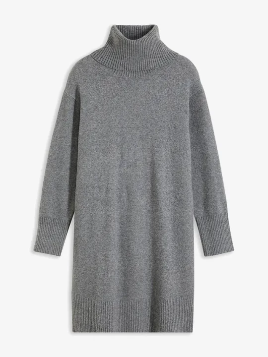 Obrázek produktu Sukienka dzianinowa z golfem BonPrix szary