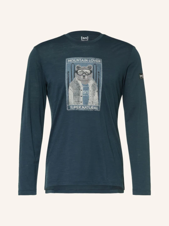 Obrázek produktu Super.Natural Funkční Tričko Bearski S Merino Vlnou tmavě modrá / černošedá / světle šedá