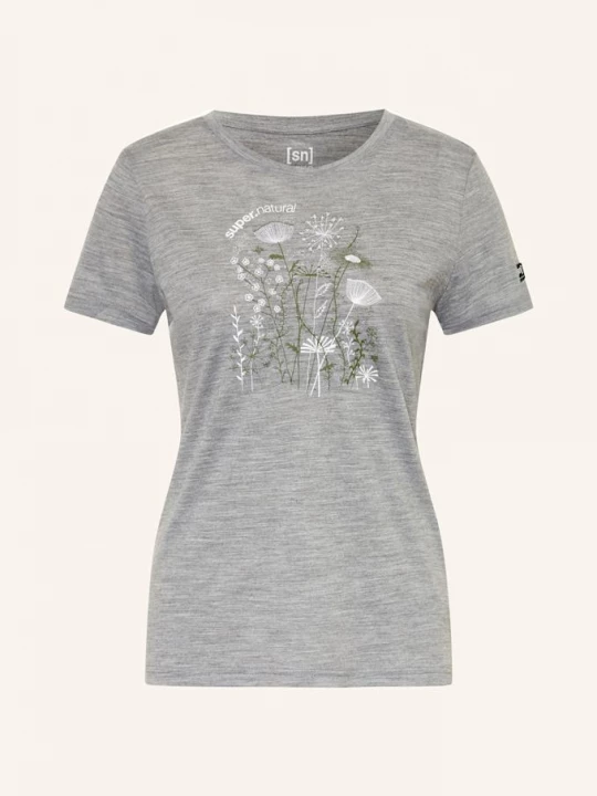 Obrázek produktu Super.Natural Funkční Tričko Rock Flowers S Merino Vlnou šedá