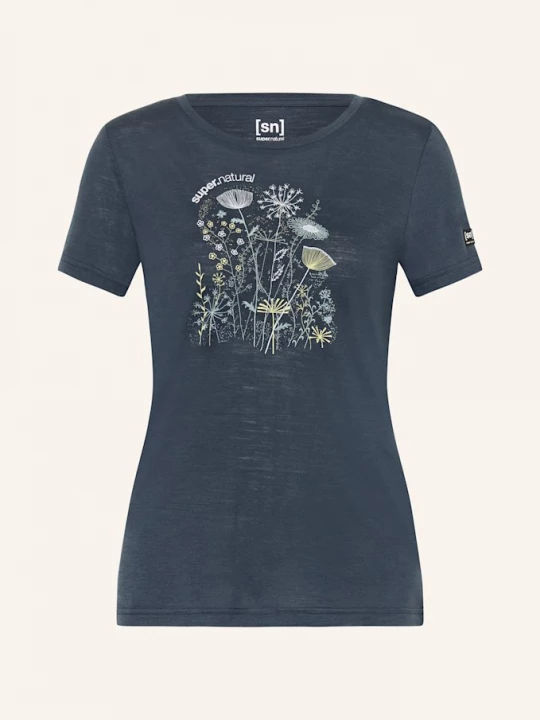 Obrázek produktu Super.Natural Funkční Tričko Rock Flowers S Merino Vlnou tmavě modrá