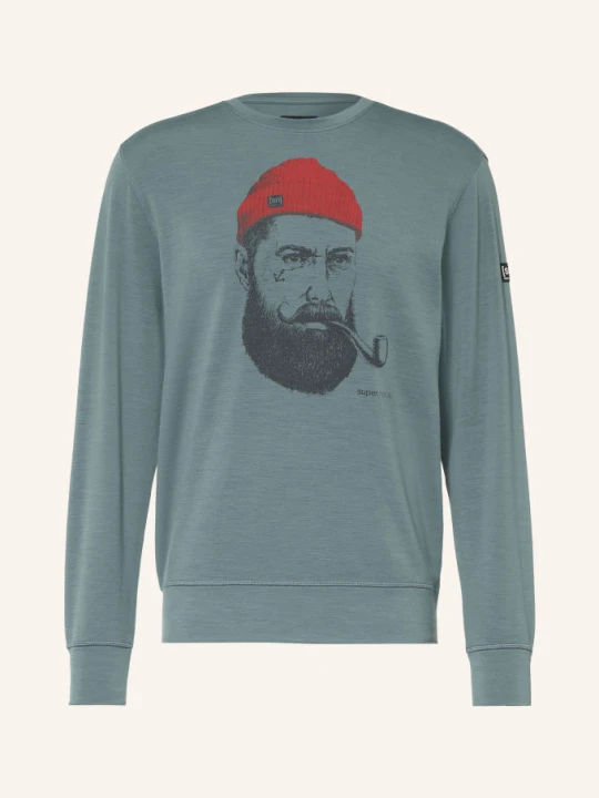 Obrázek produktu Super.Natural Mikina Sailor S Merino Vlnou černošedá / červená / černá