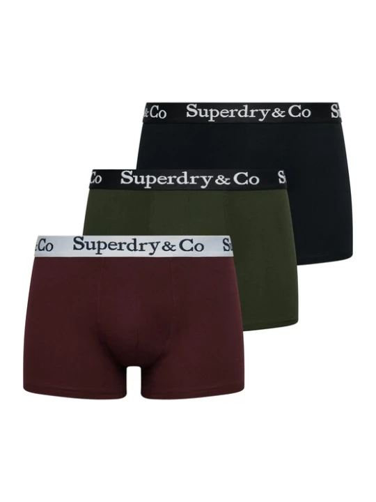 Obrázek produktu Superdry & Co Boxerky tmavě zelená / vínově červená / černá
