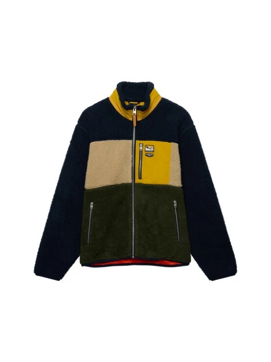 Obrázek produktu Superdry & Co Fleecová mikina krémová / tmavě modrá / zlatá