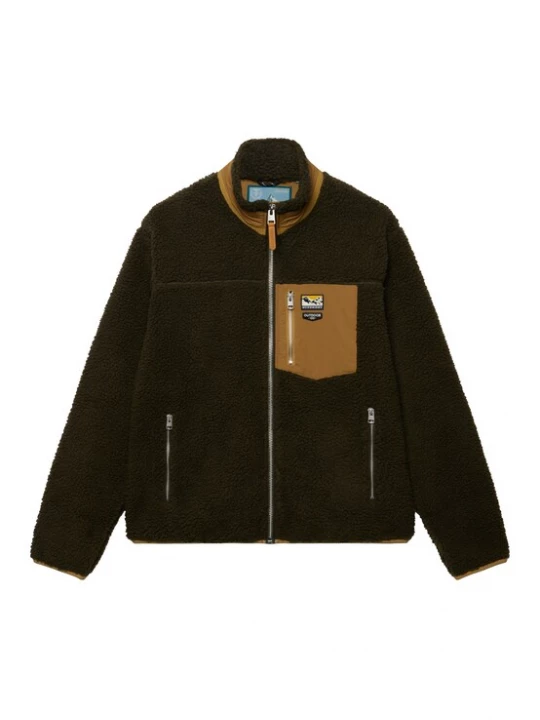 Obrázek produktu Superdry & Co Fleecová mikina 'MOUNTAIN' sépiová / tmavě zelená