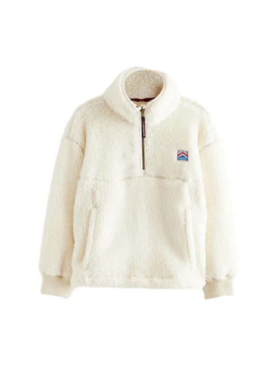 Obrázek produktu Superdry & Co Fleecová mikina petrolejová / brusinková / bílá