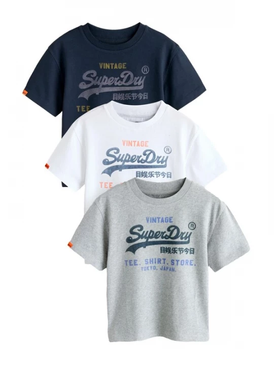 Obrázek produktu Superdry & Co Tričko námořnická modř / šedý melír / korálová / bílá