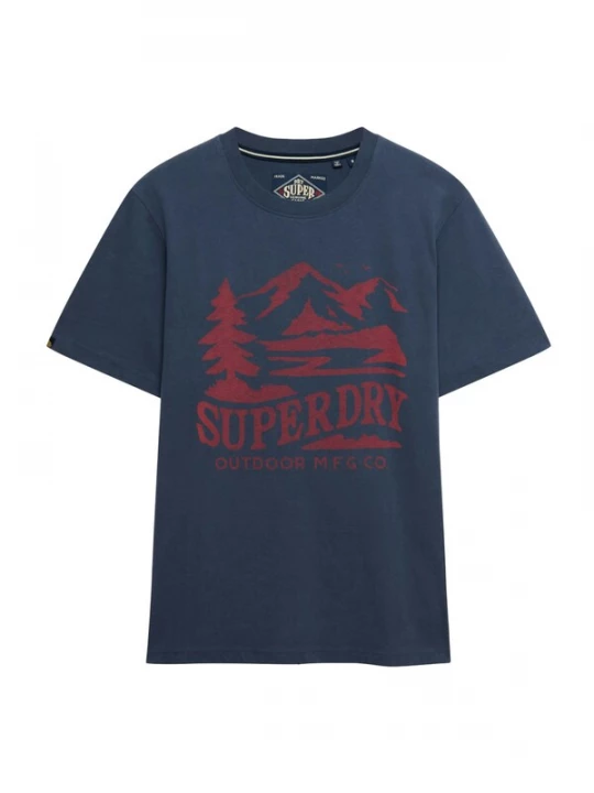 Obrázek produktu Superdry & Co Tričko 'Retro Outdoor' námořnická modř / vínově červená