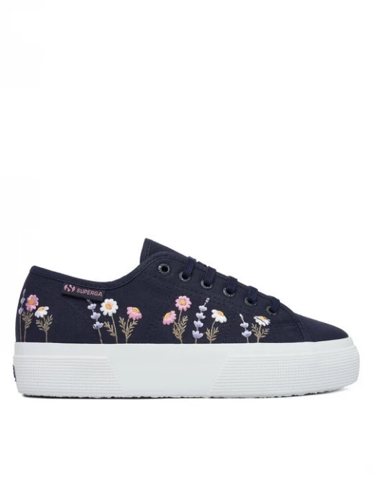 Obrázek produktu Superga Tenisky 3740 Platform Flower Embroidery Leggera S5138TW Tmavomodrá