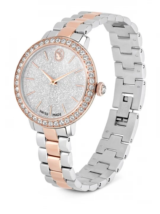 Obrázek produktu Swarovski Analogové hodinky 'Matrix' růžově zlatá / stříbrná