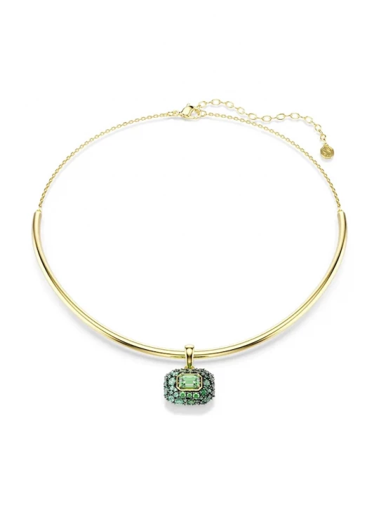 Obrázek produktu Swarovski náhrdelník s přívěskem dámský pozlacený kovový s kubickým zirkonem SUBLIMA zelená
