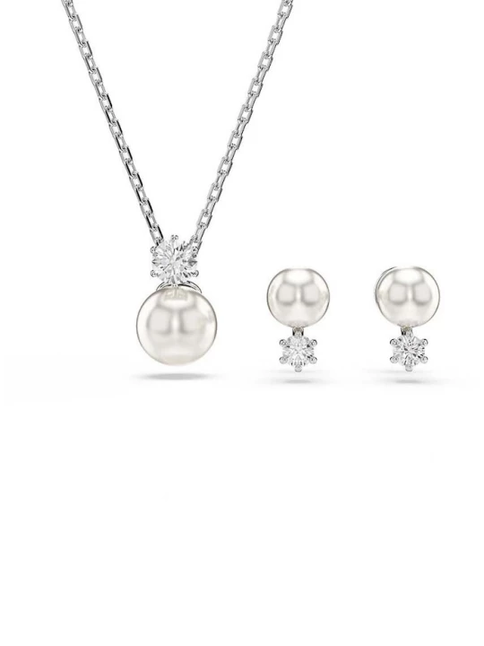 Obrázek produktu Swarovski Náušnice a náhrdelník MATRIX stříbrná