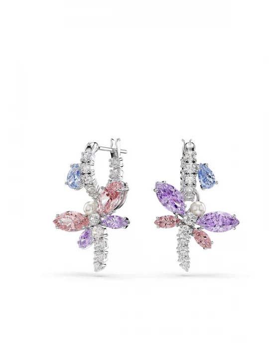 Obrázek produktu Swarovski Náušnice opálová / fialová / pastelově červená / stříbrná