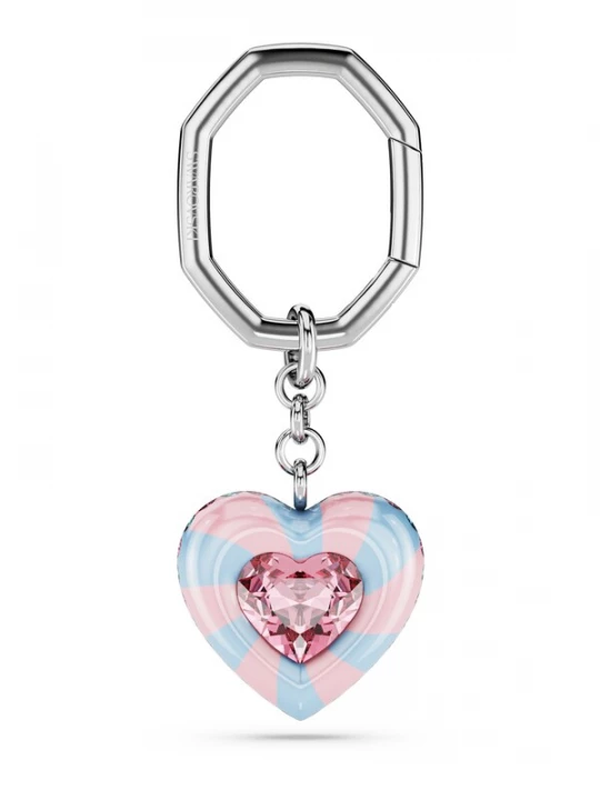 Obrázek produktu Swarovski Přívěsek na klíče 'Key' světlemodrá / světle růžová / stříbrná