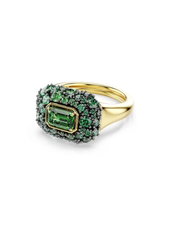 Obrázek produktu Swarovski prstýnek dámský pozlacený kovový s kubickým zirkonem SUBLIMA zelená