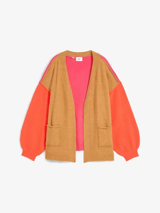 Obrázek produktu Sweter bez zapięcia oversize color-blocking BonPrix