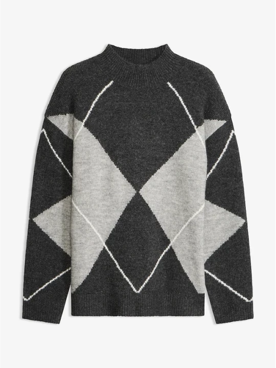 Obrázek produktu Sweter oversize ze stójką BonPrix szary