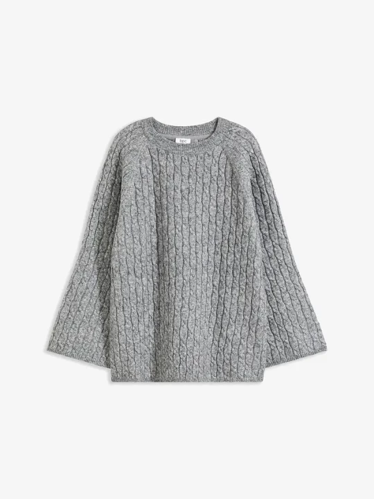 Obrázek produktu Sweter oversize w warkocze BonPrix szary