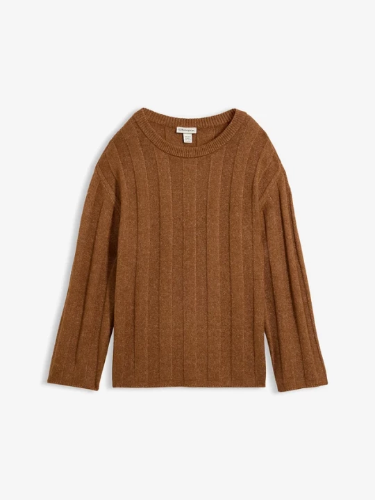 Obrázek produktu Sweter oversize z prążkowanej tkaniny BonPrix brązowy