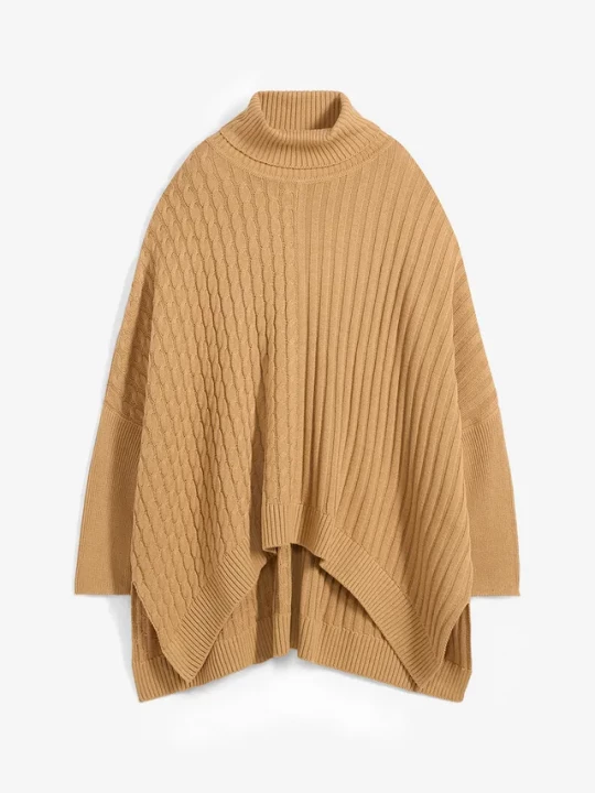 Obrázek produktu Sweter poncho oversize BonPrix beżowy