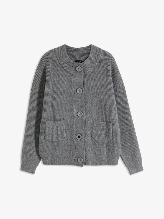 Obrázek produktu Sweter rozpinany oversize BonPrix szary