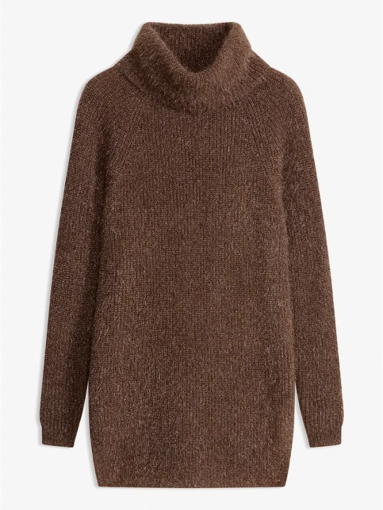 Obrázek produktu Sweter z golfem oversize BonPrix brązowy