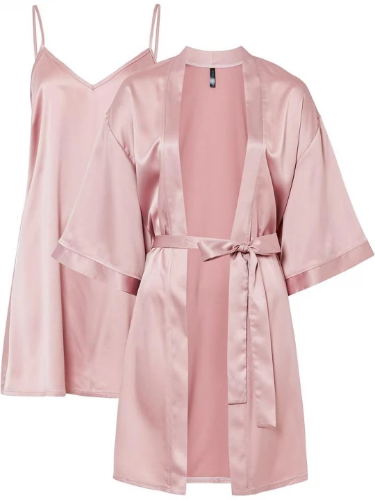 Obrázek produktu Szlafrok kimono + koszulka nocna (kompl. 2-częściowy) BonPrix różowy