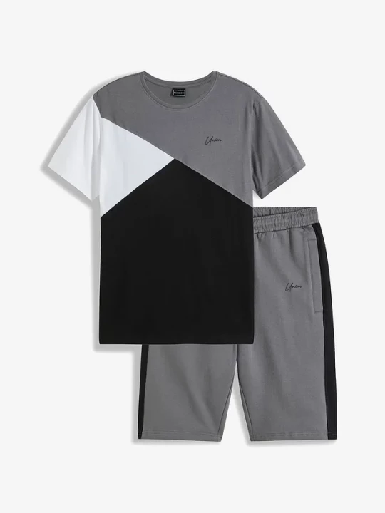 Obrázek produktu T-shirt + bermudy dresowe (2 części) BonPrix szary