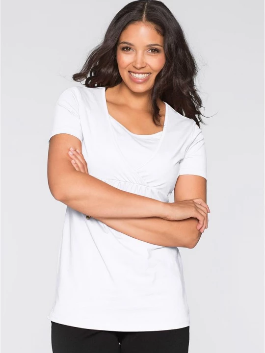 Obrázek produktu T-shirt ciążowy i do karmienia, 2 w 1 (2 szt.) BonPrix biały