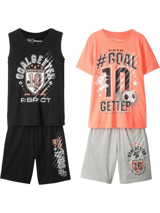 Obrázek produktu T-shirt + koszulka bez rękawów + 2 x krótkie spodenki (zestaw 4-cz.) BonPrix czarny