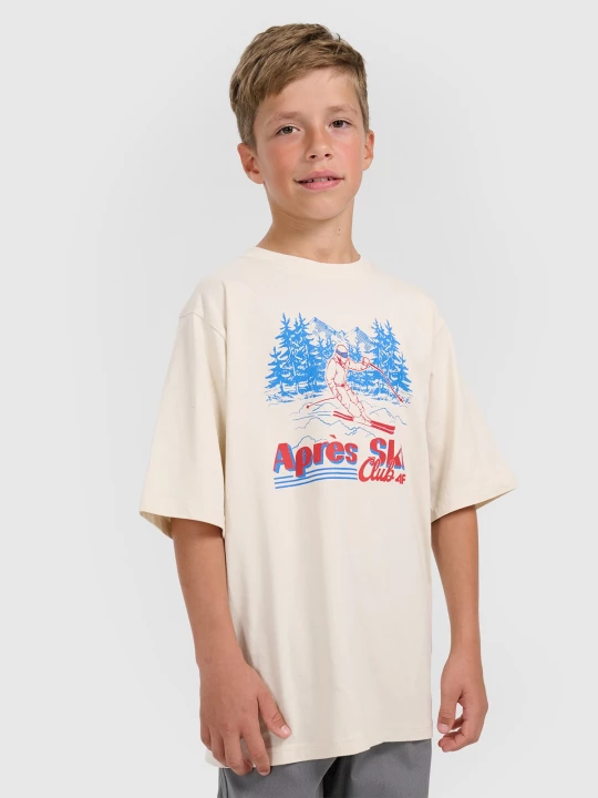 Obrázek produktu T-shirt loose s potiskem chlapecký - bílý 4F