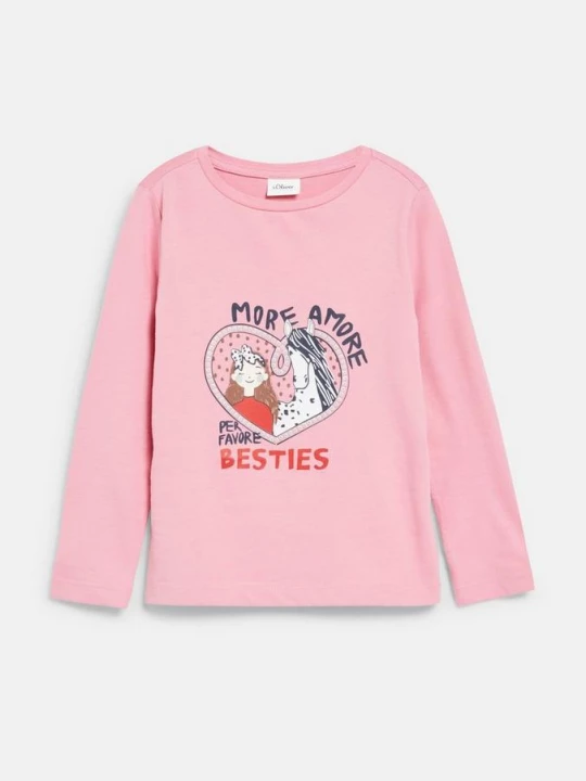 Obrázek produktu T-Shirt mit Glitzerprint s.Oliver růžová
