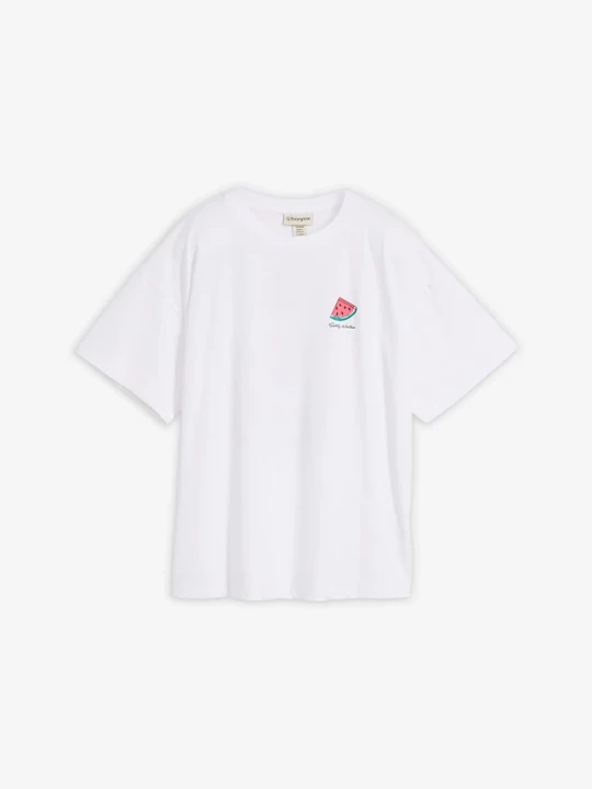Obrázek produktu T-shirt oversize z czystej bawełny organicznej BonPrix biały