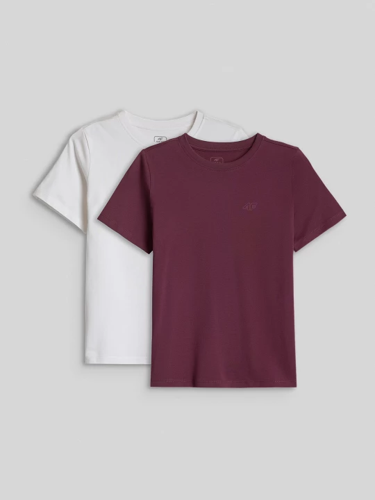 Obrázek produktu T-shirt regular hladké dívčí (2-pack) - multicolor 4F