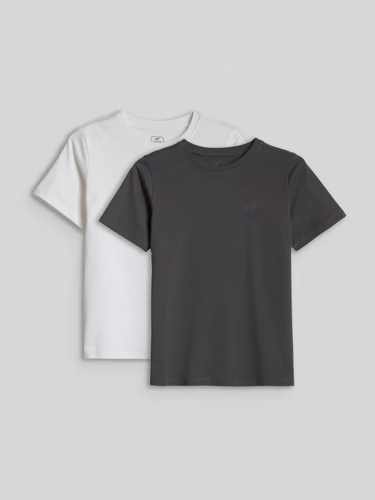 Obrázek produktu T-shirt regular hladké dívčí (2-pack) - multicolor 4F