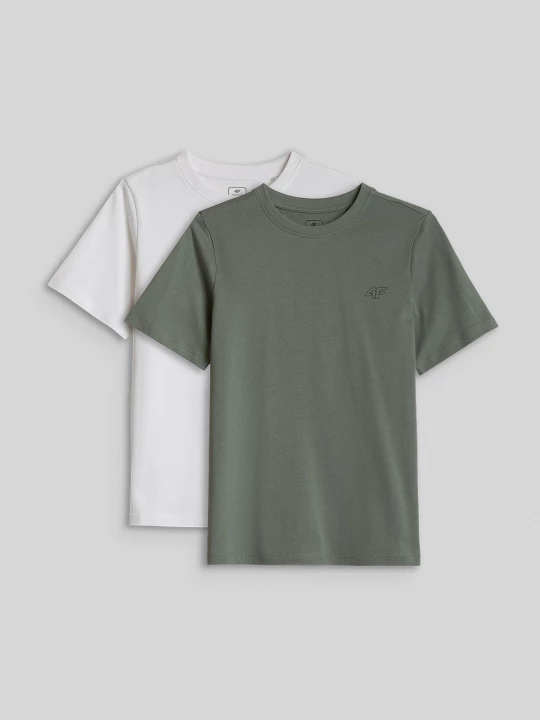 Obrázek produktu T-shirt regular hladký (2-pack) chlapecký - multicolor 4F