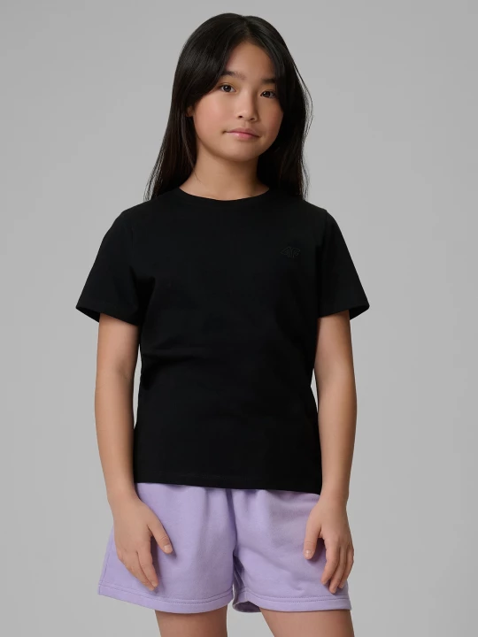 Obrázek produktu 4F T-shirt regular hladký dívčí - černý