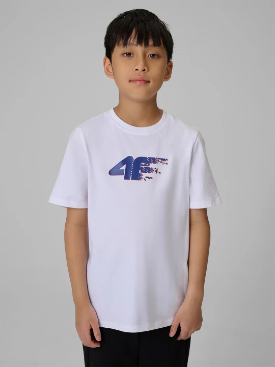 Obrázek produktu T-shirt regular s potiskem chlapecký - bílý 4F