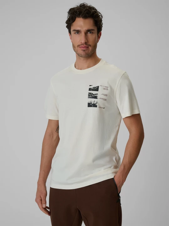Obrázek produktu T-shirt regular s potiskem pánské - bílé 4F