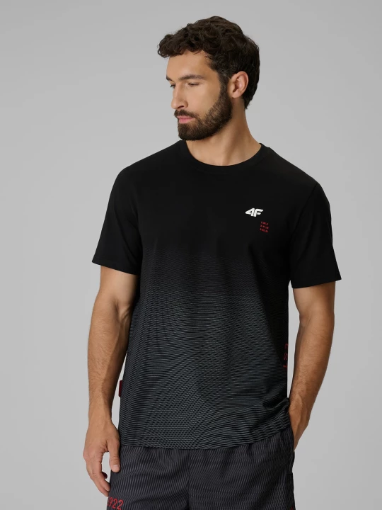 Obrázek produktu T-shirt regular s potiskem pánské - černé 4F