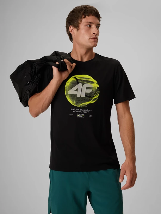 Obrázek produktu T-shirt regular s potiskem pánské - černé 4F
