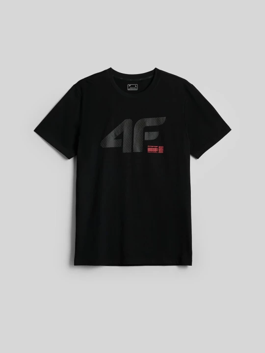 Obrázek produktu T-shirt regular s potiskem pánské - černé 4F