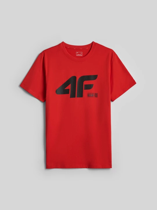 Obrázek produktu T-shirt regular s potiskem pánské - červené 4F