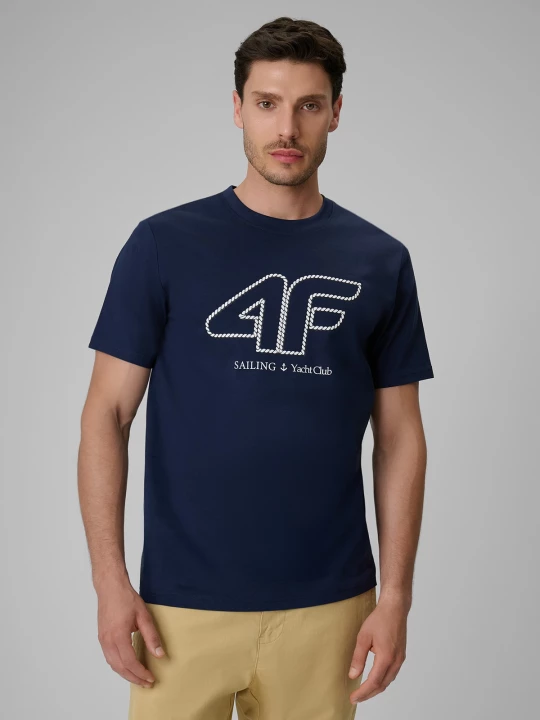 Obrázek produktu T-shirt regular s potiskem pánský - tmavě modrý 4F