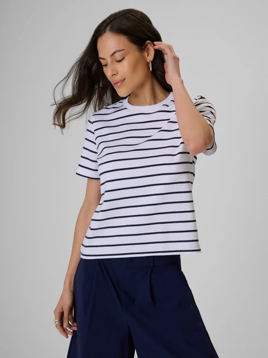 Obrázek produktu T-shirt relaxed s potiskem dámský - bílý 4F