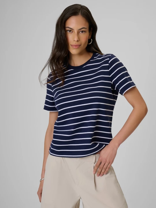 Obrázek produktu T-shirt relaxed s potiskem dámský - tmavě modrý 4F