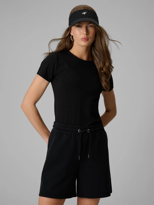 Obrázek produktu T-shirt slim hladké dámské - černé 4F