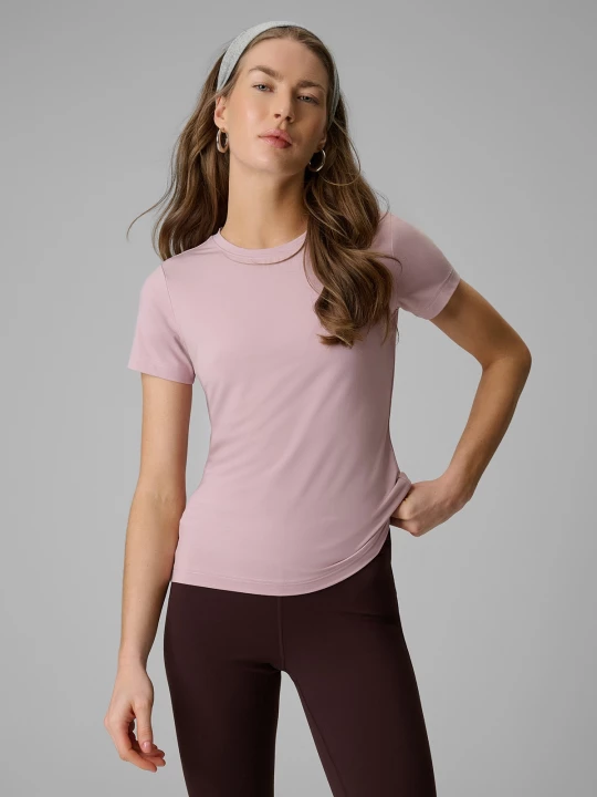 Obrázek produktu T-shirt slim hladké dámské - růžové 4F