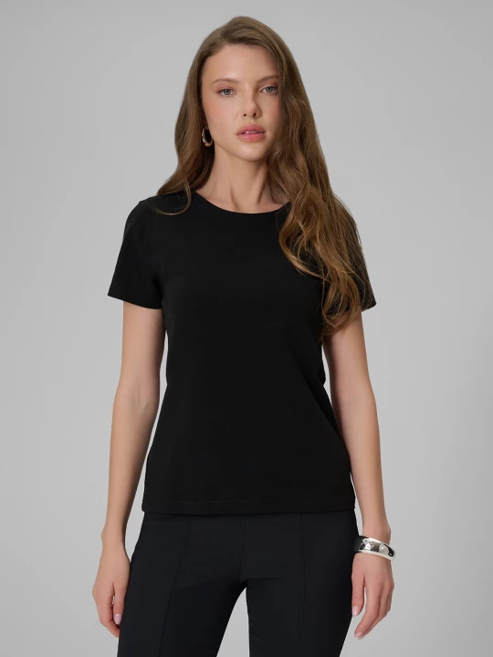 Obrázek produktu T-shirt slim hladký dámský - černý 4F